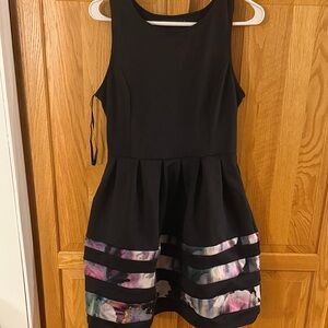 Apt. 9 Black Midi Dress with Floral Accents